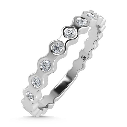 14K White Gold Diamond 1/10 Ct.Tw. Stackable Band