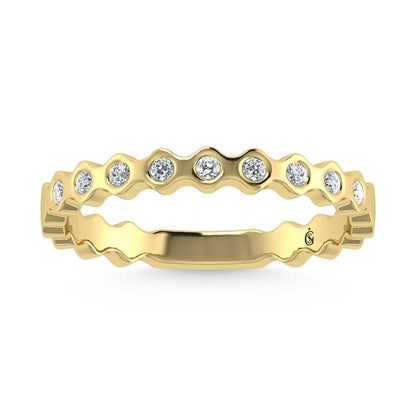 14K Yellow Gold Lab Grown Diamond 1/10 Ct.Tw. Stackable Band