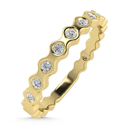 14K Yellow Gold Lab Grown Diamond 1/10 Ct.Tw. Stackable Band