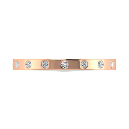 14K Rose Gold Diamond 1/10 Ct.Tw. Stackable Band