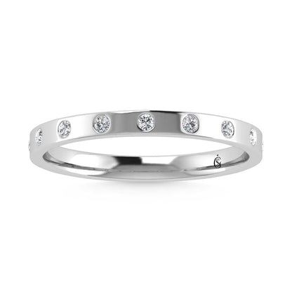 14K White Gold Diamond 1/10 Ct.Tw. Stackable Band