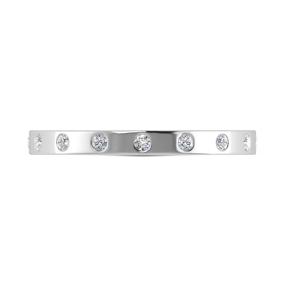 14K White Gold Diamond 1/10 Ct.Tw. Stackable Band