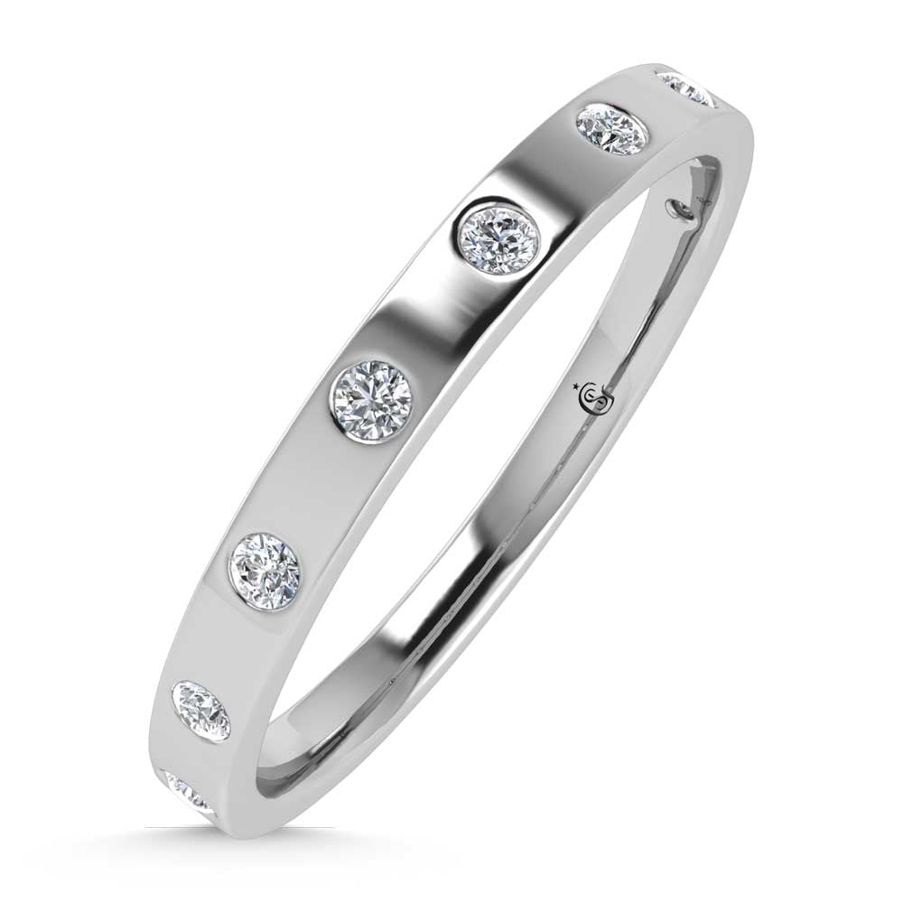 14K White Gold Diamond 1/10 Ct.Tw. Stackable Band