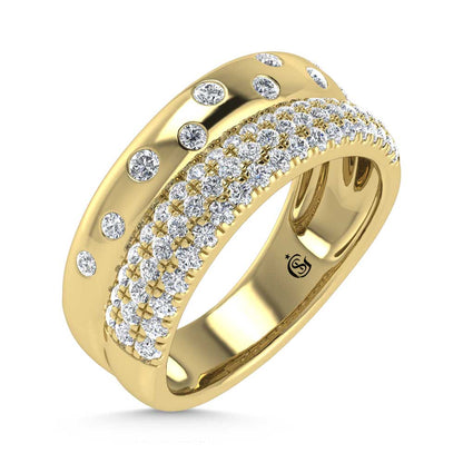 14K Yellow Gold Diamond 5/8 Ct.Tw. Fashion Band