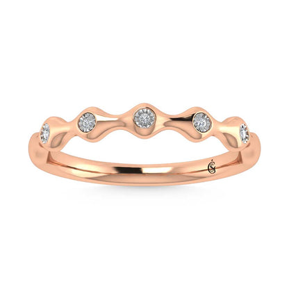 14K Rose Gold Diamond 1/20 Ct.Tw. Stackable Band