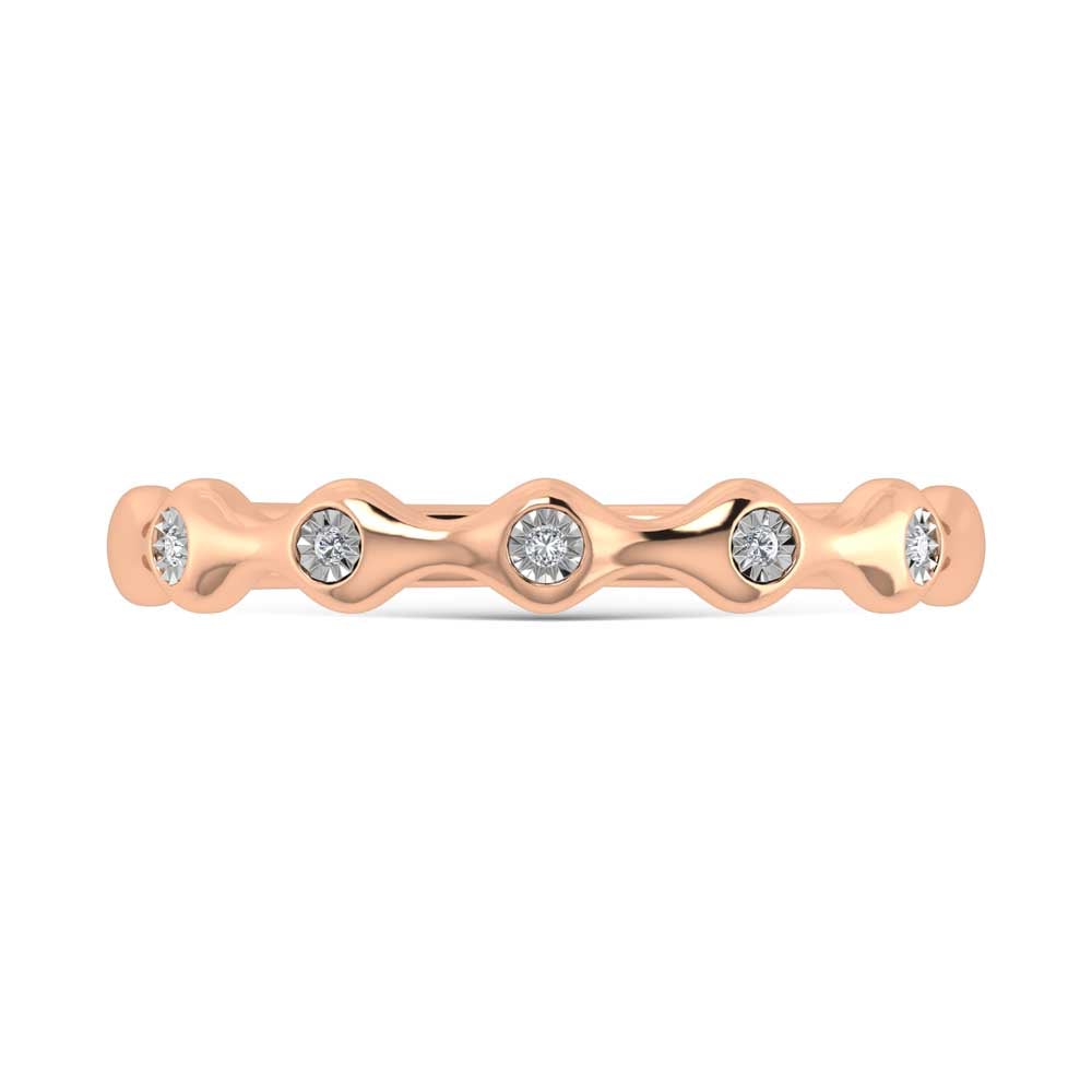 14K Rose Gold Diamond 1/20 Ct.Tw. Stackable Band