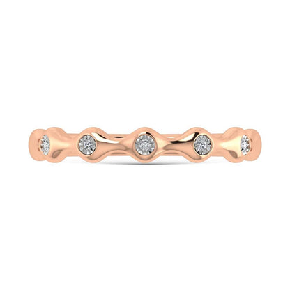 14K Rose Gold Diamond 1/20 Ct.Tw. Stackable Band