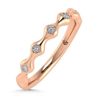 14K Rose Gold Diamond 1/20 Ct.Tw. Stackable Band