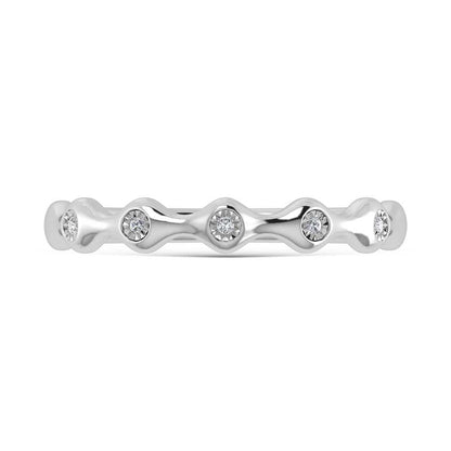 14K White Gold Diamond 1/20 Ct.Tw. Stackable Band
