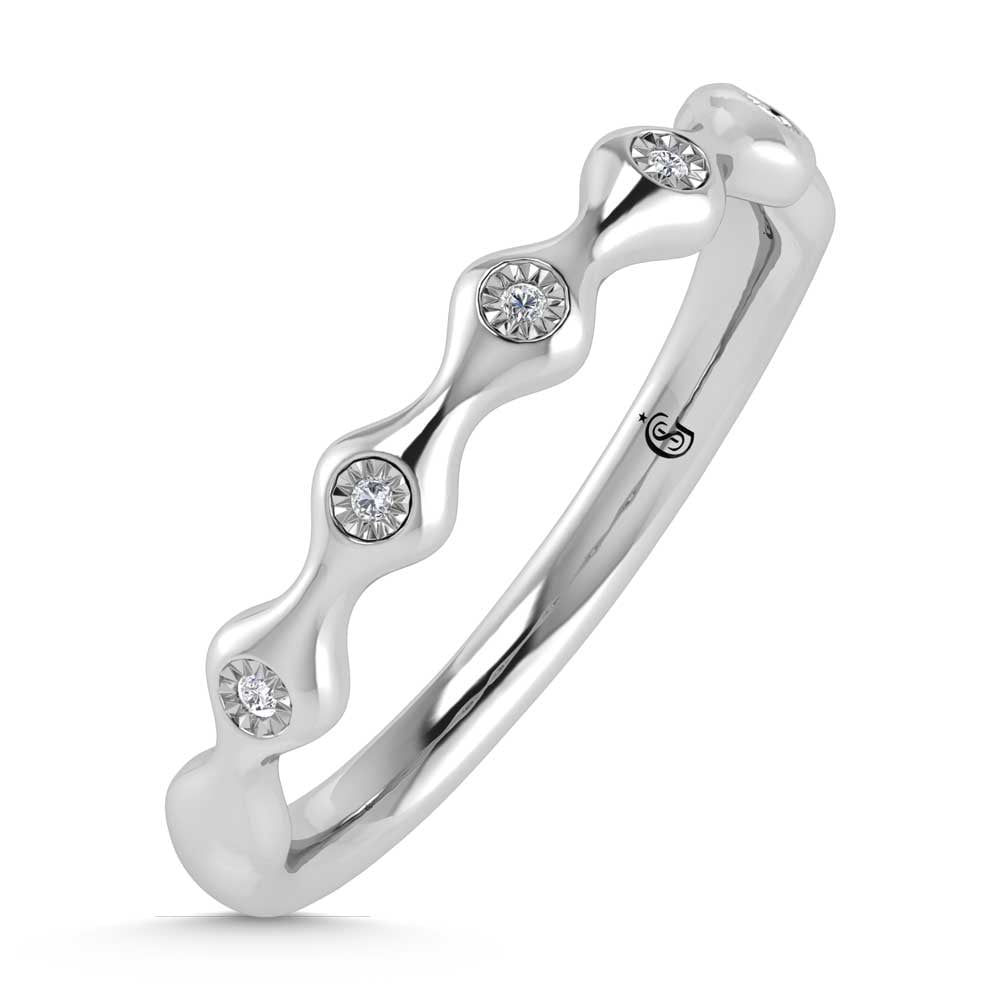 14K White Gold Diamond 1/20 Ct.Tw. Stackable Band