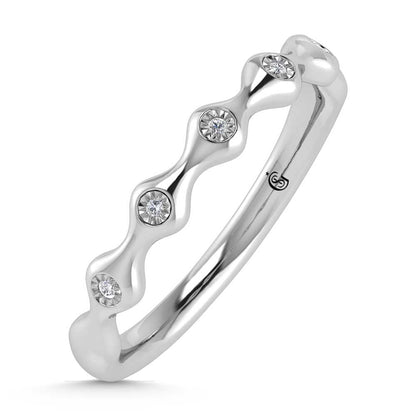 14K White Gold Diamond 1/20 Ct.Tw. Stackable Band