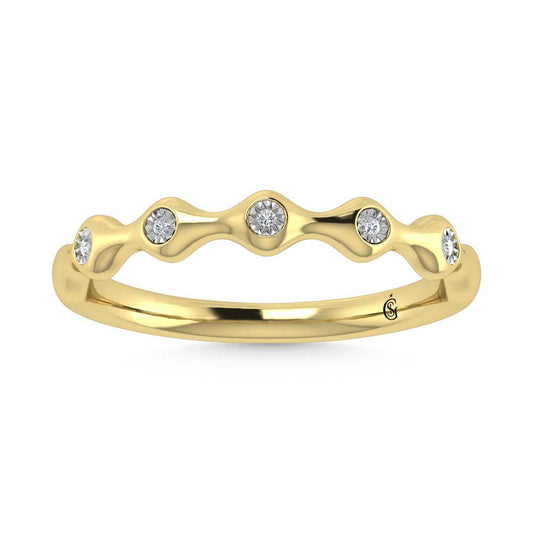 14K Yellow Gold Diamond 1/20 Ct.Tw. Stackable Band