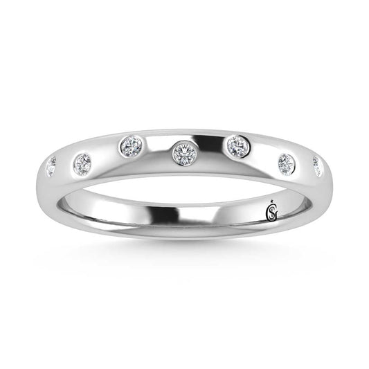 14K White Gold Diamond 1/10 Ct.Tw. Stackable Band