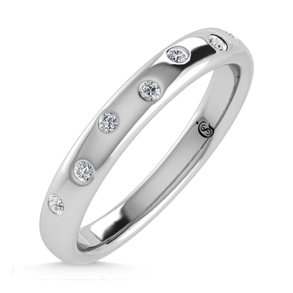 14K White Gold Diamond 1/10 Ct.Tw. Stackable Band