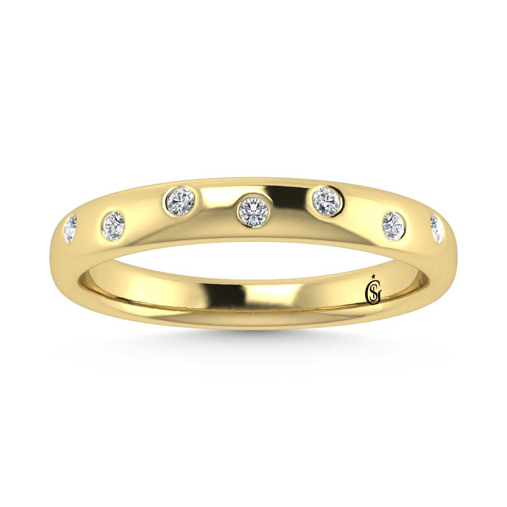 14K Yellow Gold Diamond 1/10 Ct.Tw. Stackable Band