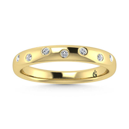 14K Yellow Gold Diamond 1/10 Ct.Tw. Stackable Band