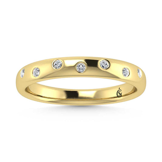 14K Yellow Gold Diamond 1/10 Ct.Tw. Stackable Band