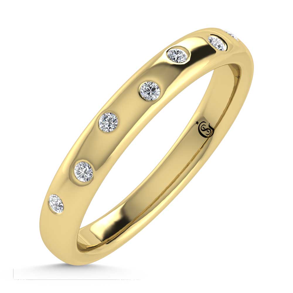 14K Yellow Gold Diamond 1/10 Ct.Tw. Stackable Band