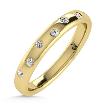 14K Yellow Gold Diamond 1/10 Ct.Tw. Stackable Band