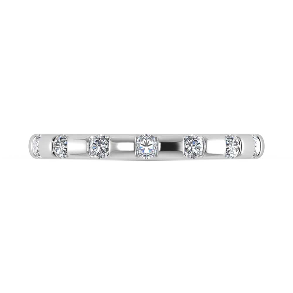 14K White Gold Diamond 1/4 Ct.Tw. Stackable Band