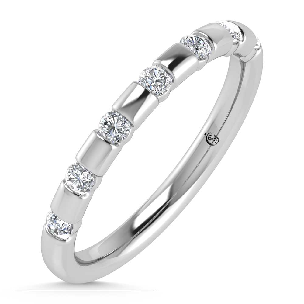 14K White Gold Diamond 1/4 Ct.Tw. Stackable Band