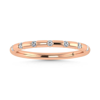14K Rose Gold Diamond 1/8 Ct.Tw. Stackable Band