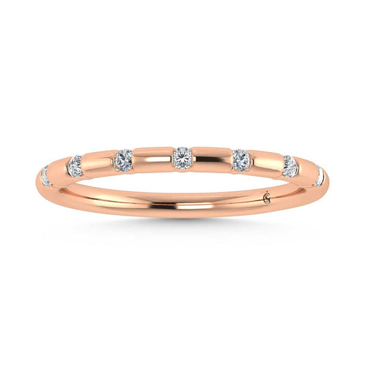 14K Rose Gold Diamond 1/8 Ct.Tw. Stackable Band