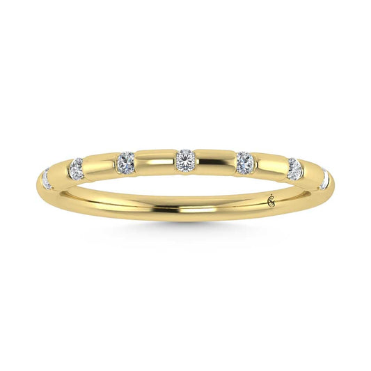 14K Yellow Gold Diamond 1/8 Ct.Tw. Stackable Band