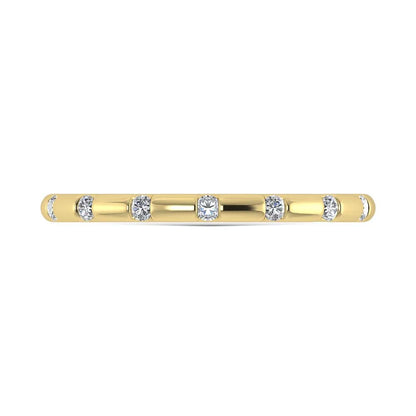 14K Yellow Gold Diamond 1/8 Ct.Tw. Stackable Band