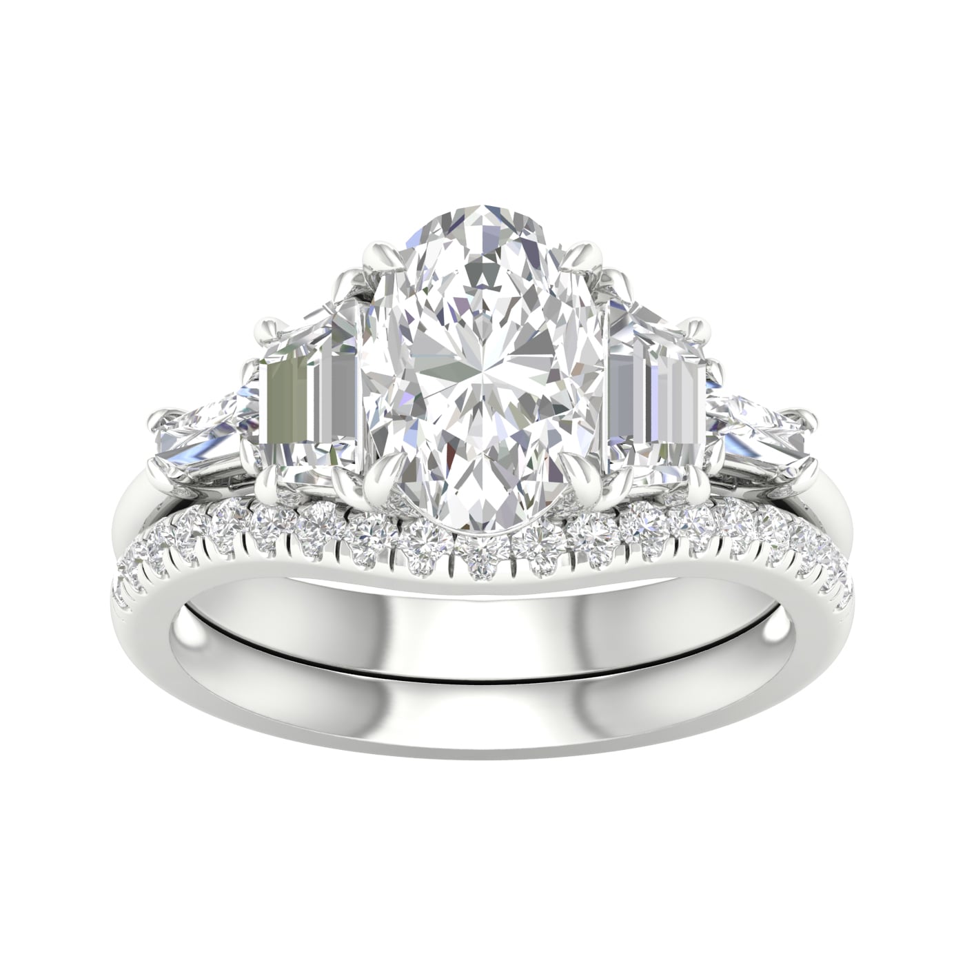 14K 3.25CT Lab Diamond Bridal Ring