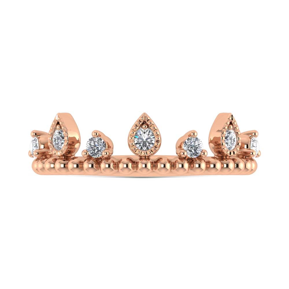 14K Rose Gold Diamond 1/5 Ct.Tw. Stackable Band