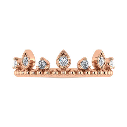 14K Rose Gold Diamond 1/5 Ct.Tw. Stackable Band