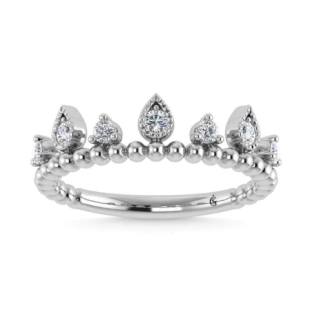 14K White Gold Diamond 1/5 Ct.Tw. Stackable Band