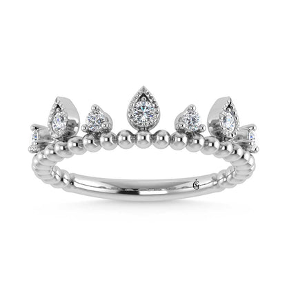 14K White Gold Diamond 1/5 Ct.Tw. Stackable Band