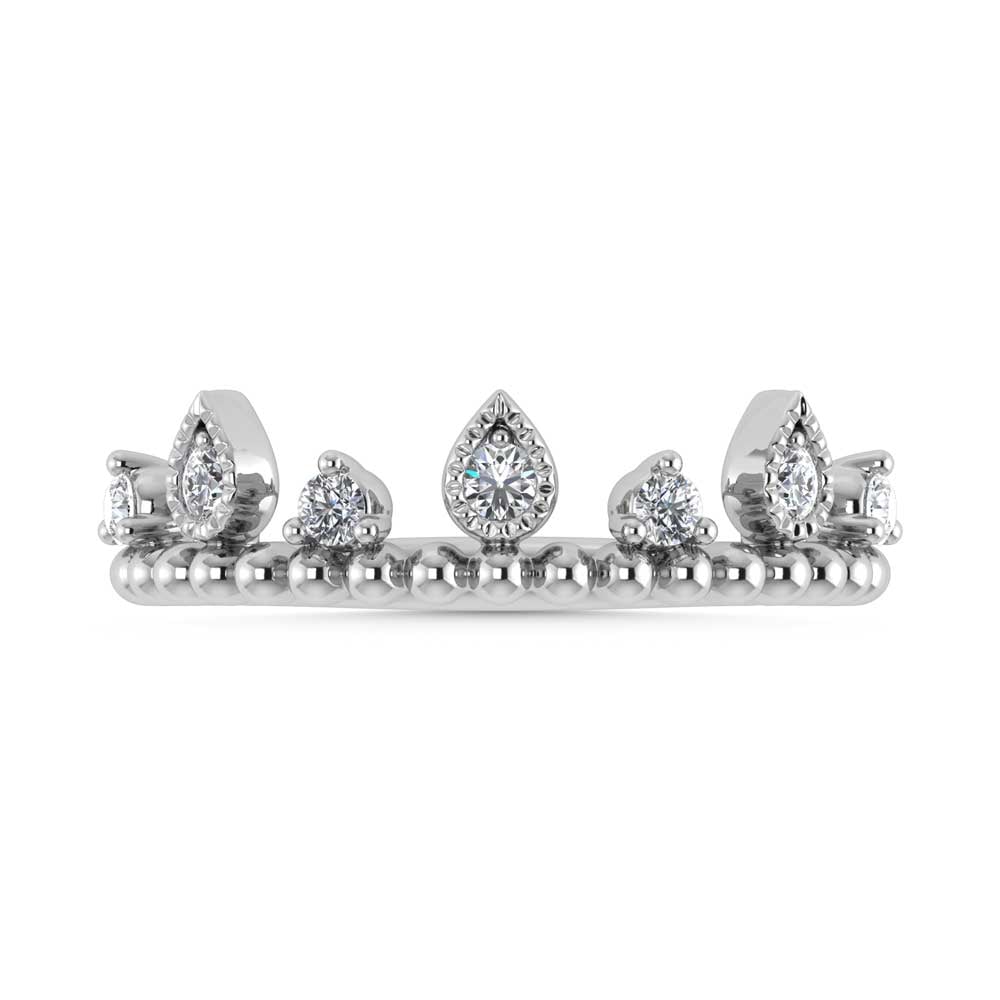 14K White Gold Diamond 1/5 Ct.Tw. Stackable Band