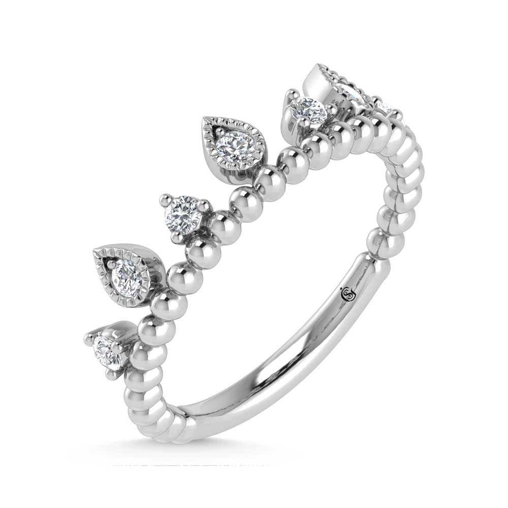 14K White Gold Diamond 1/5 Ct.Tw. Stackable Band