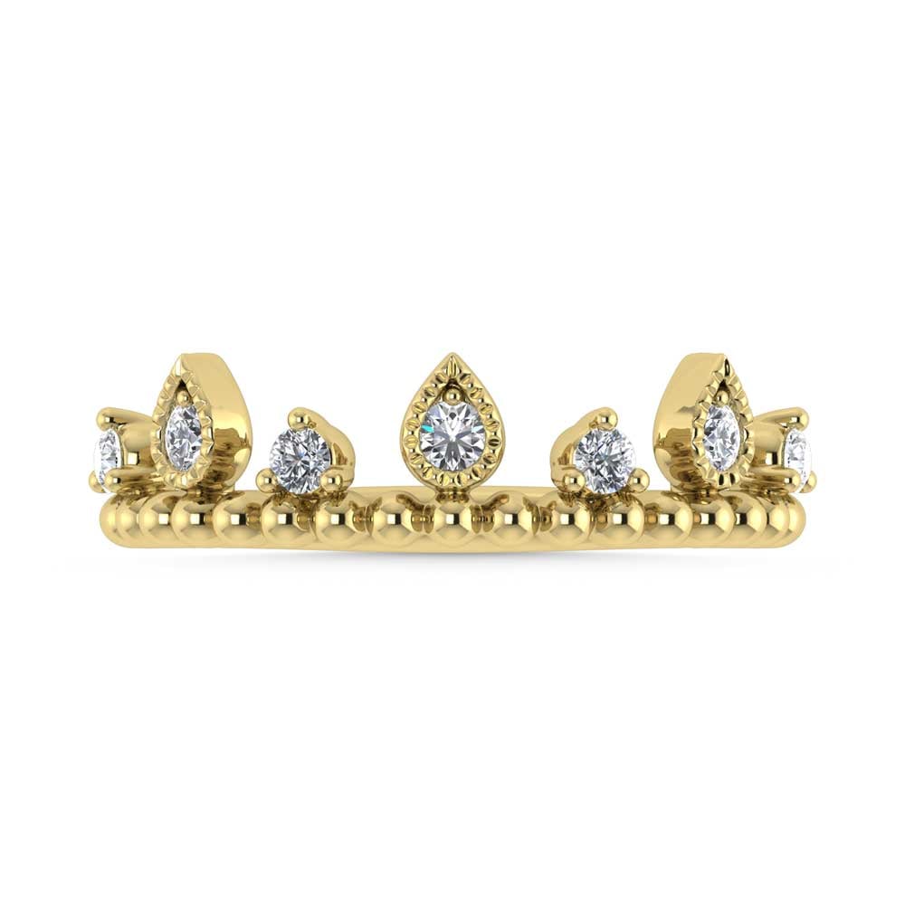 14K Yellow Gold Diamond 1/5 Ct.Tw. Stackable Band