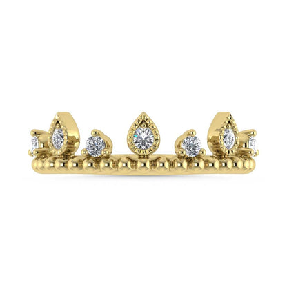 14K Yellow Gold Diamond 1/5 Ct.Tw. Stackable Band