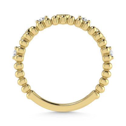 14K Yellow Gold Diamond 1/5 Ct.Tw. Stackable Band