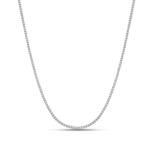 14K 10.00CT Lab Diamond Tennis Necklace 18 Inch