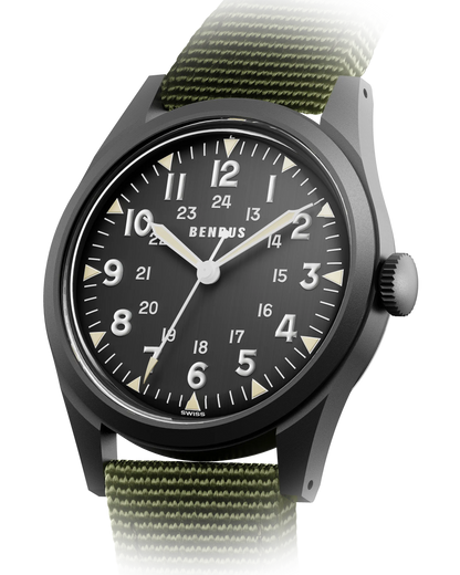 BENRUS DTU Phantom Automatic 38mm Swiss ETA 2892 Military Field Black PVD Watch