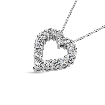 Diamond 1 Ct.Tw. Heart Pendant in 14K White Gold