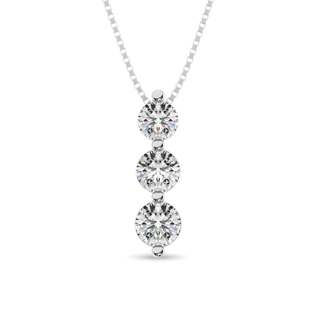 Diamond 1/2 Ct.Tw. Trilogy Pendant in 14K White Gold