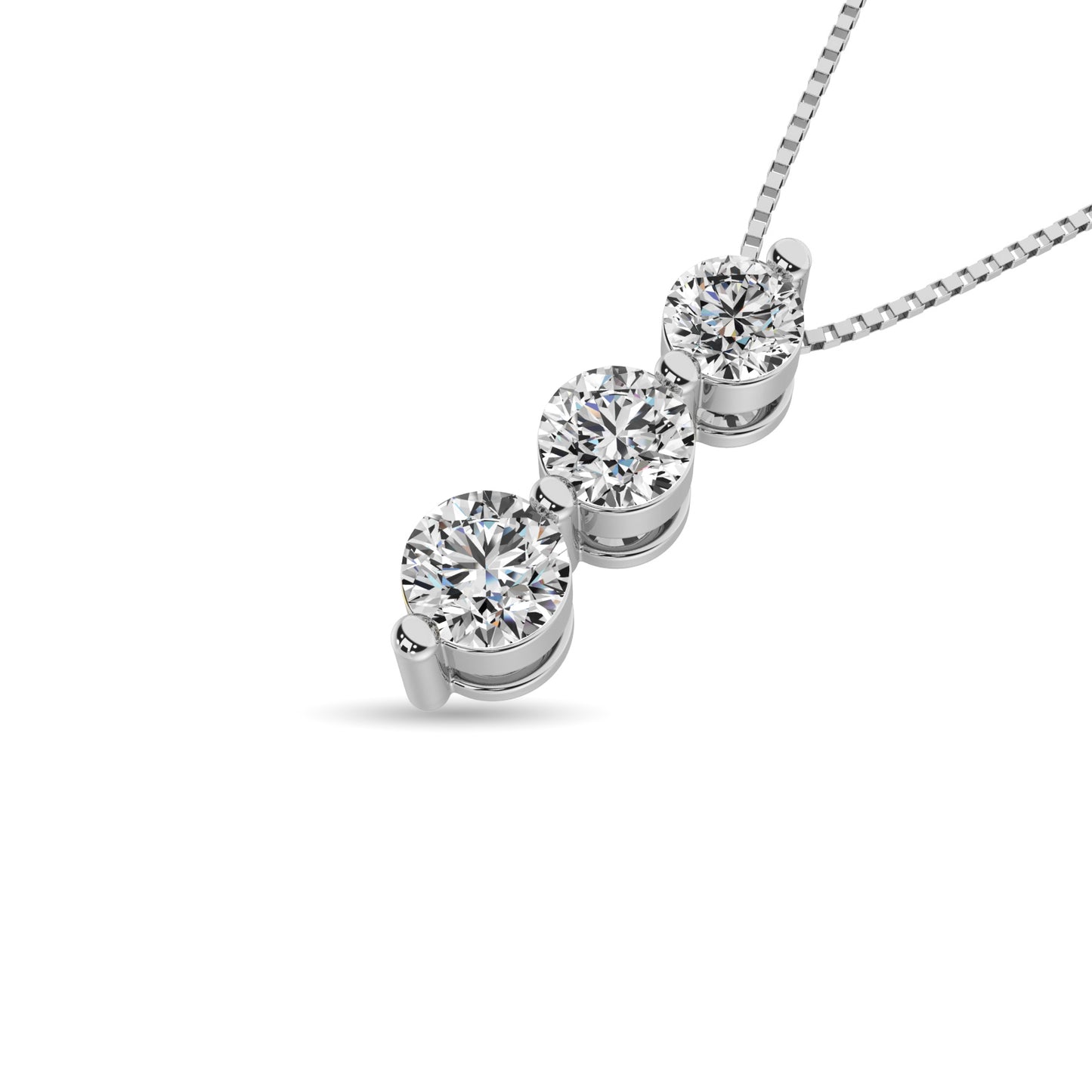 Diamond 1/2 Ct.Tw. Trilogy Pendant in 14K White Gold