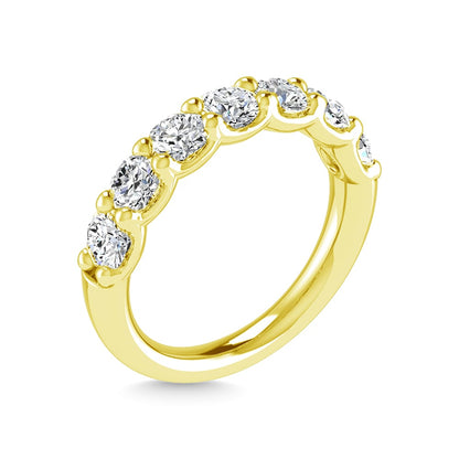 14K White Gold Lab Grown Diamond 5/8 Ct.Tw. Round Shape Half Way wedding Band (size 6.5)
