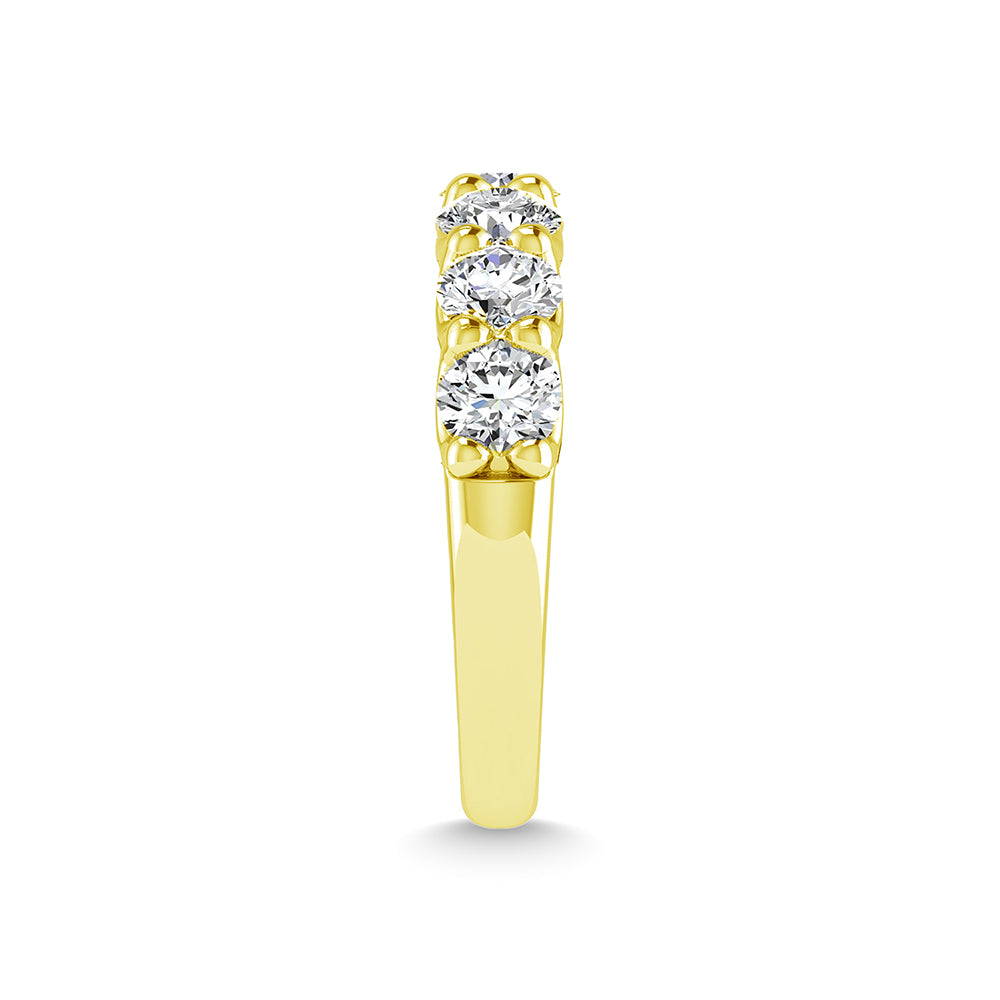 14K White Gold Lab Grown Diamond 5/8 Ct.Tw. Round Shape Half Way wedding Band (size 6.5)