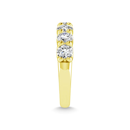 14K White Gold Lab Grown Diamond 5/8 Ct.Tw. Round Shape Half Way wedding Band (size 6.5)