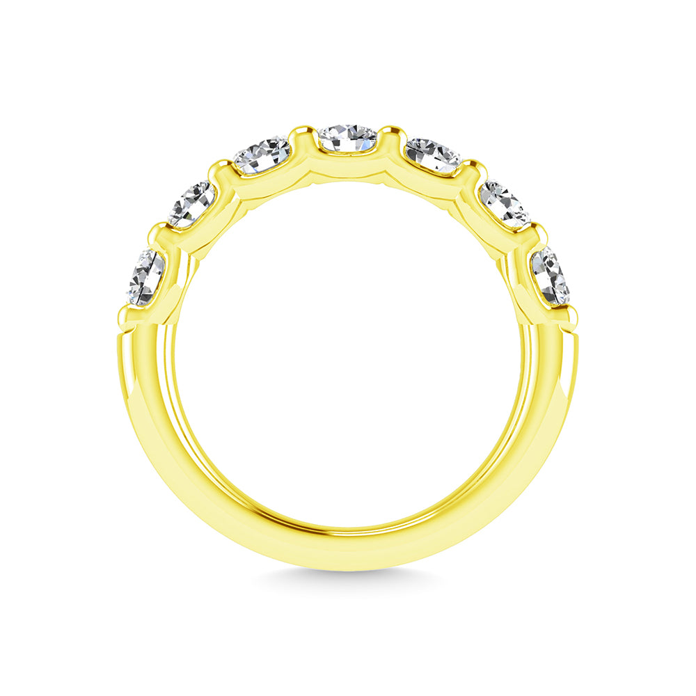 14K White Gold Lab Grown Diamond 5/8 Ct.Tw. Round Shape Half Way wedding Band (size 6.5)