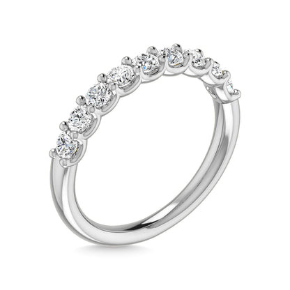 14K White Gold Lab Grown Diamond 2 1/3 Ct.Tw. Round Shape Halfway Wedding Band