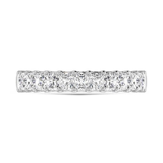 14K White Gold Diamond 1 1/3 Ct.Tw. Radiant Shape Half way Wedding Band